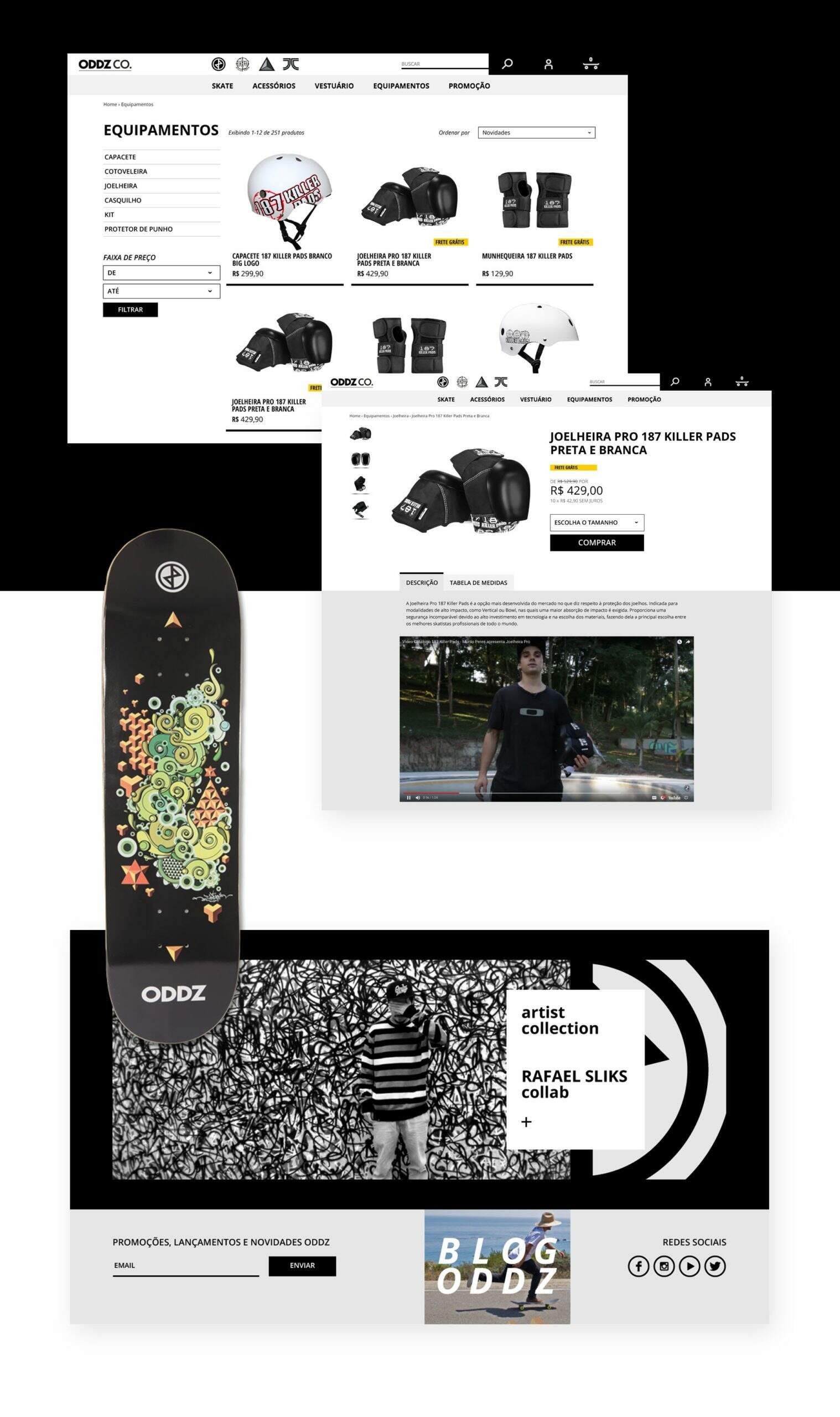 Ecommerce Oddz Skateboard por Lampejos