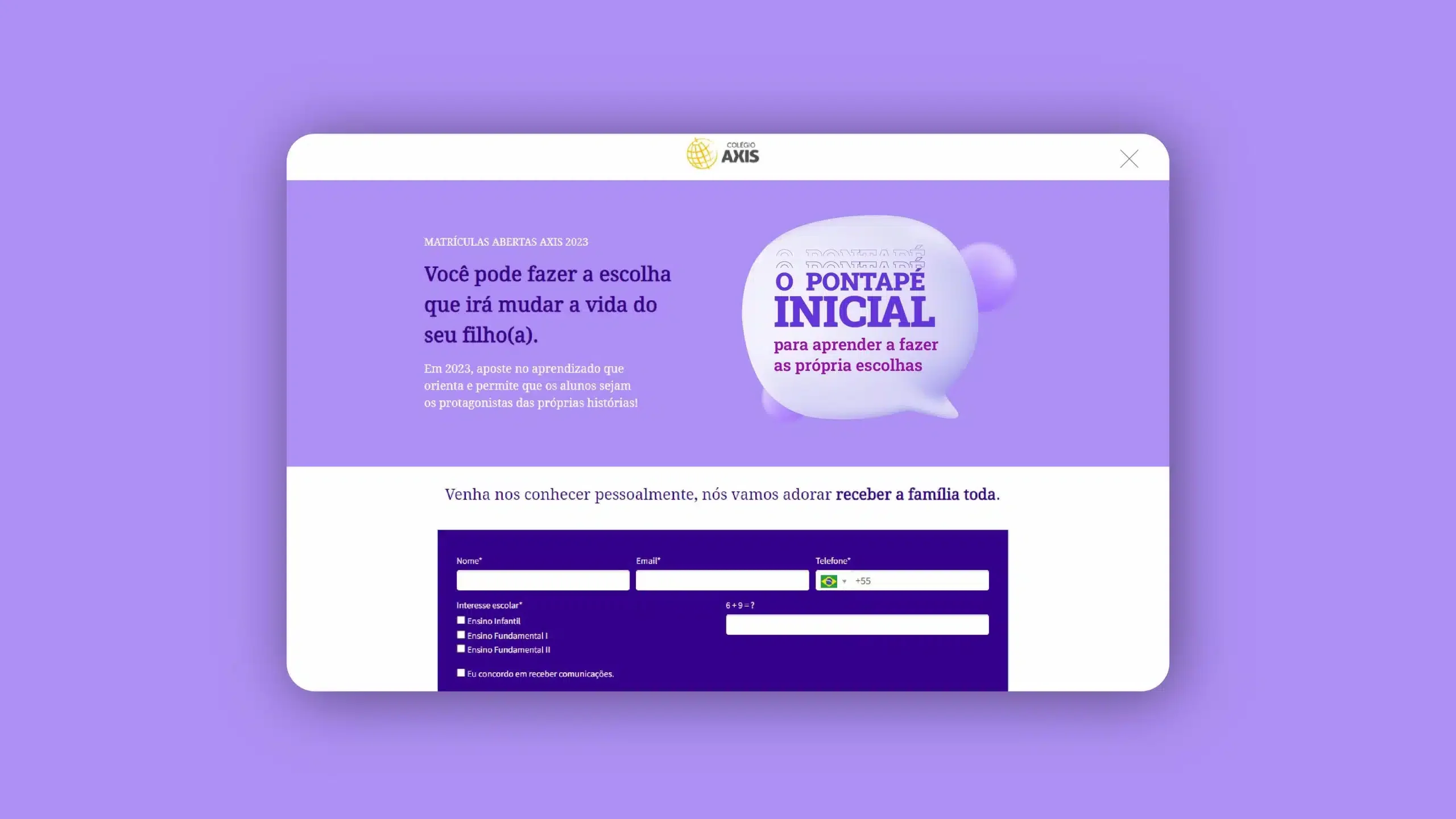 Campanha Colégio Axis Lampejos