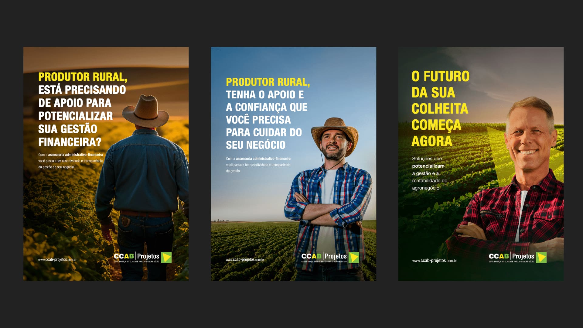Cartaz para novo posicionamento agro CCAB Projetos